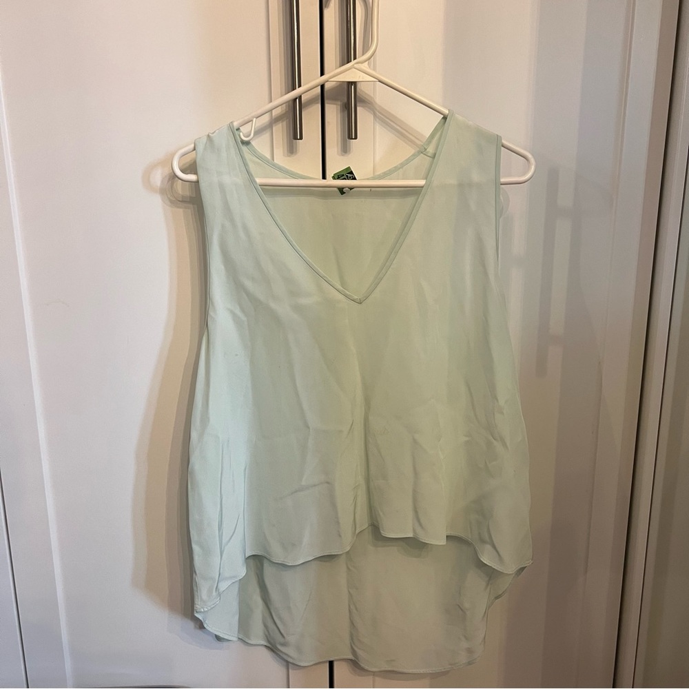 Aritzia 100% silk blouse, size small in seafoam
